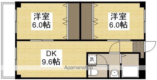 第1アルバマンション(2DK/2階)の間取り写真