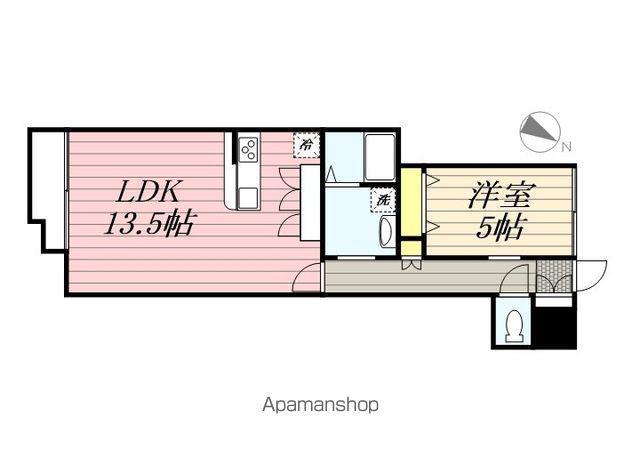 フローリッシュ大久保Ⅱ(1LDK/2階)の間取り写真