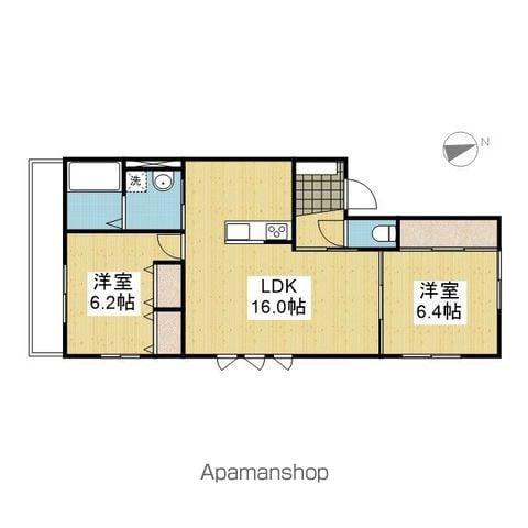 MKO中須賀E棟(2LDK/1階)の間取り写真