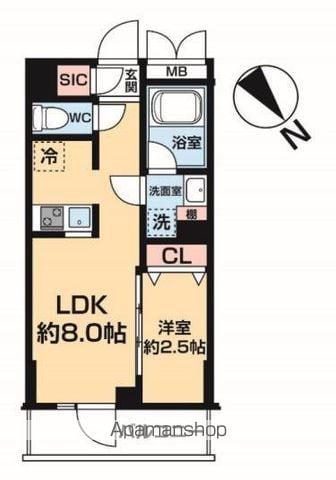 ハーモニーレジデンス中野若宮(1LDK/2階)の間取り写真
