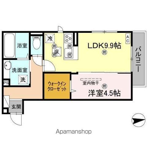 プランドール桜木(1LDK/2階)の間取り写真