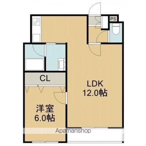 エムズミハラ(1LDK/1階)の間取り写真