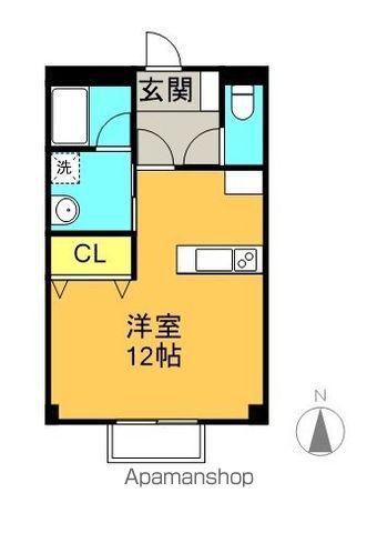 シティハイム城南A(ワンルーム/2階)の間取り写真