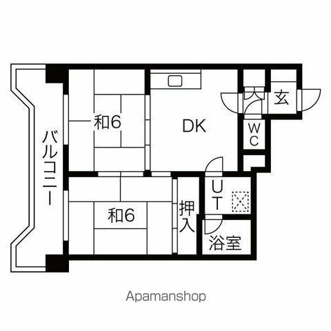 第2井川ハイツ(2DK/6階)の間取り写真