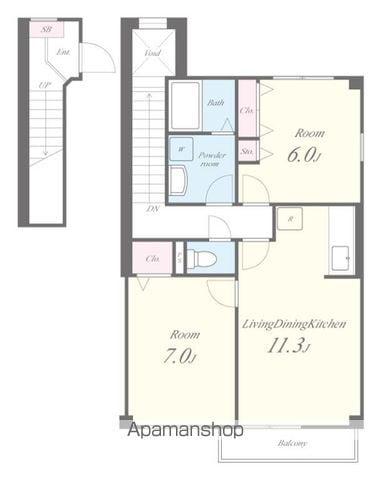 メゾンアルブル(2LDK/2階)の間取り写真
