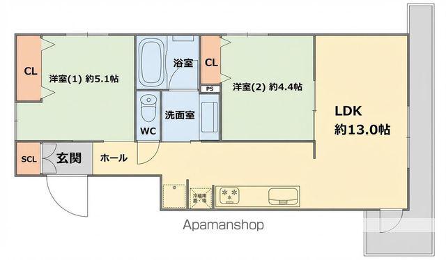 MAISON DU CHAT (2LDK/2階)の間取り写真