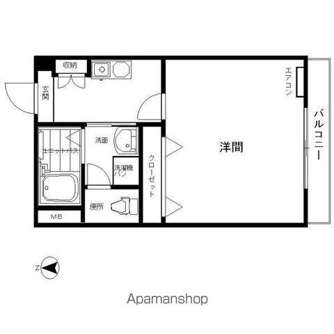 ハイツ東大手(1K/2階)の間取り写真