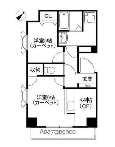 宮元町齋藤ビルⅡ(1LDK/5階)の間取り写真