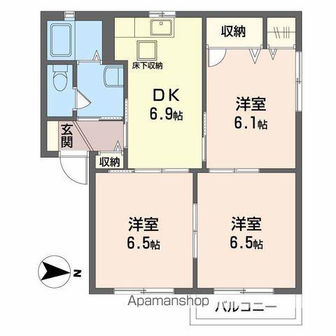 メゾンドフルールA(3DK/1階)の間取り写真
