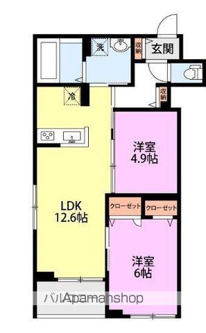LA CIME(2LDK/3階)の間取り写真