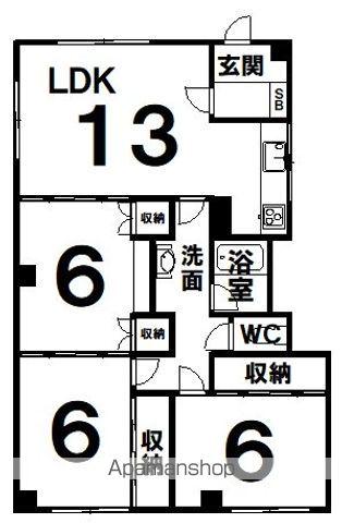 コーポ阿部(3LDK/1階)の間取り写真