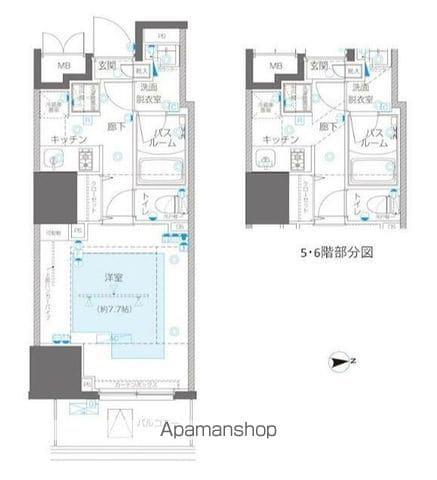 ZOOM信濃町(1K/6階)の間取り写真