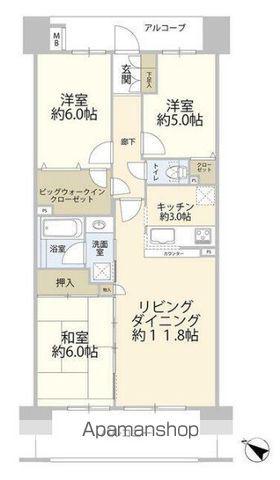 スマイリアタウン(3LDK/2階)の間取り写真