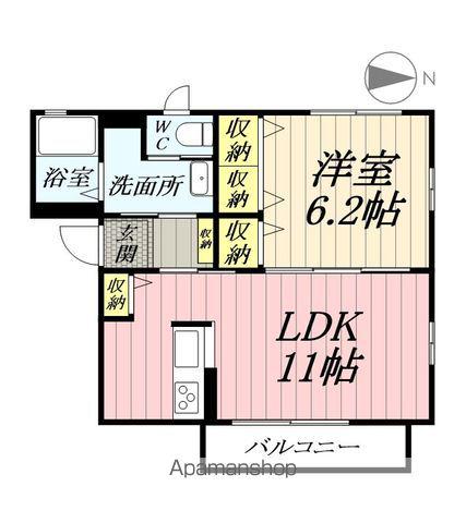 プレミアA(1LDK/2階)の間取り写真