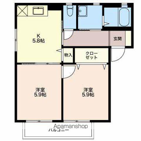 平田の森緑謳館(2K/1階)の間取り写真