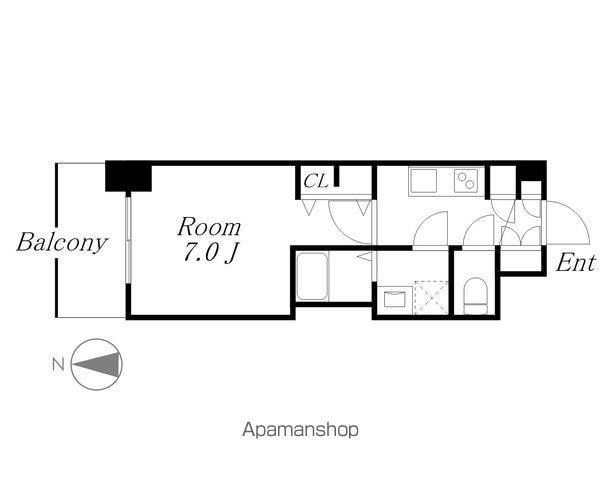 エステムコート名古屋TWIN ウエスト(1K/13階)の間取り写真