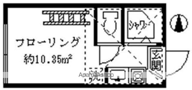 フェリスフラッグ(ワンルーム/1階)の間取り写真
