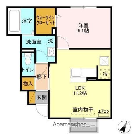 グラマードマレⅥ(1LDK/1階)の間取り写真