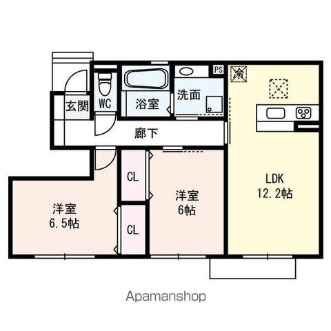 PIEDMONT比叡(2LDK/1階)の間取り写真