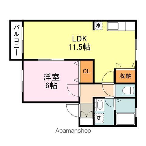 サンシティエキヤB棟(1LDK/2階)の間取り写真
