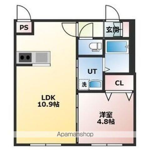 平岸3-10(1LDK/3階)の間取り写真