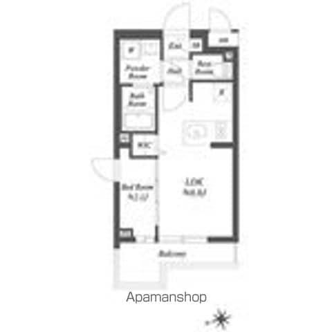 ブランシエスタ用賀(1LDK/4階)の間取り写真