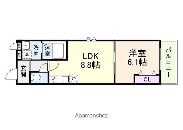 エクセル百舌鳥(1LDK/3階)の間取り写真