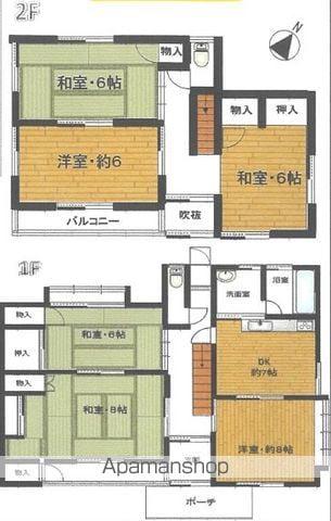 岐阜県可児市 2階建 築36年(6DK)の間取り写真