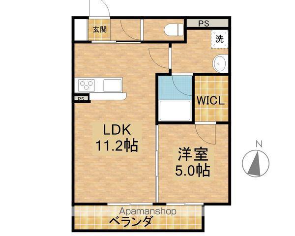 モンシェリ(1LDK/2階)の間取り写真