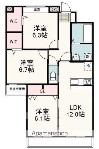 LUMINO(3LDK/3階)の間取り写真