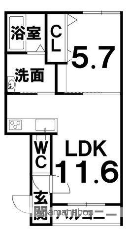 西4南2AP(1LDK/1階)の間取り写真