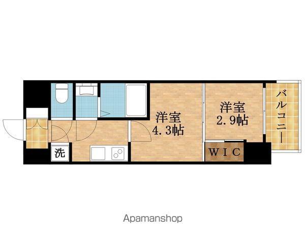 セレニテ東梅田アリエ(2K/13階)の間取り写真