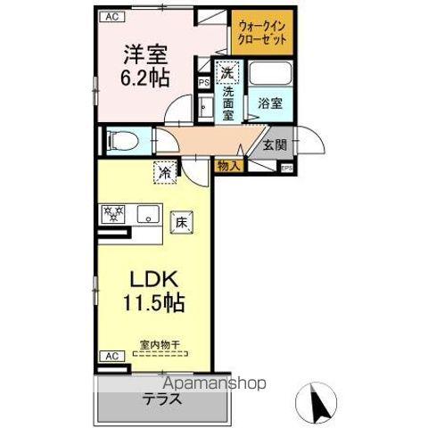 ヴィラH&H(1LDK/1階)の間取り写真