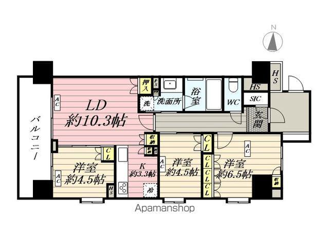 ヒルサイドフォレスト横浜戸塚(3LDK/8階)の間取り写真