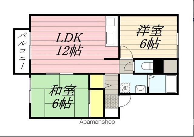 セジュールうらぞの(2LDK/2階)の間取り写真