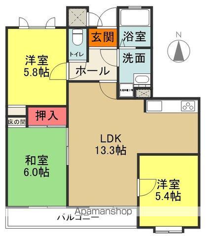 ソシア高月(3LDK/2階)の間取り写真