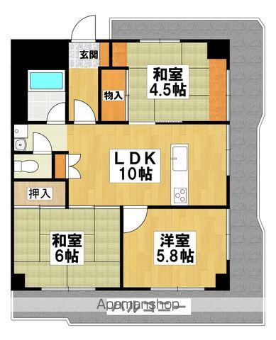 朝日プラザフェニックス(3LDK/11階)の間取り写真