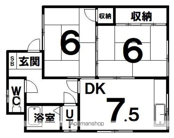 SNOWハイツ斉藤(2DK/1階)の間取り写真