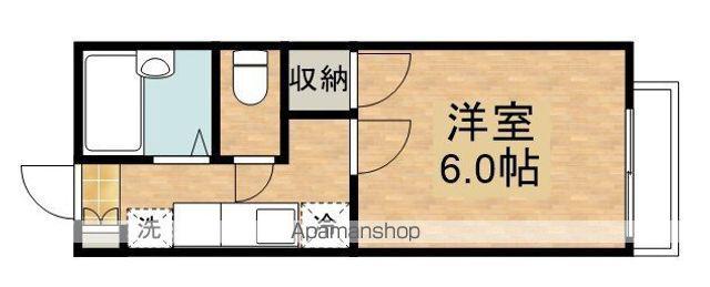 コスモ市川94C棟D棟(1K/2階)の間取り写真
