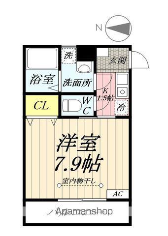 クレアシオン(1K/2階)の間取り写真