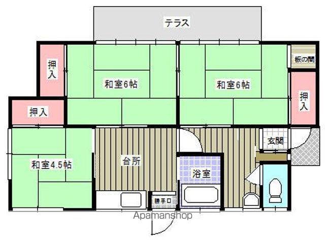 西鉄天神大牟田線 朝倉街道駅 徒歩14分 1階建 築47年(3K)の間取り写真