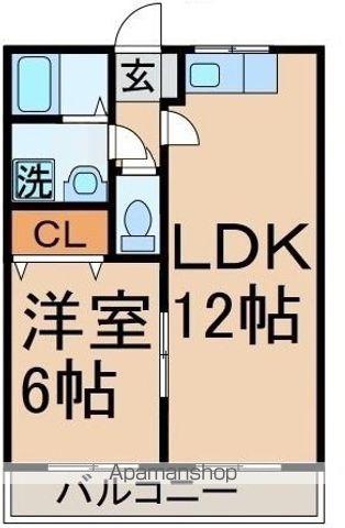 セレナーデハウス(1LDK/3階)の間取り写真