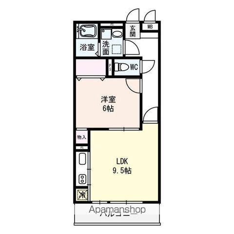 QUALIA(1LDK/1階)の間取り写真