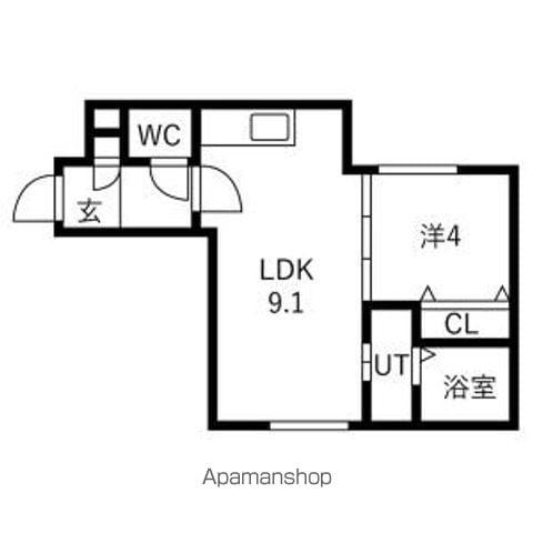 栄通17丁目MS(1LDK/2階)の間取り写真