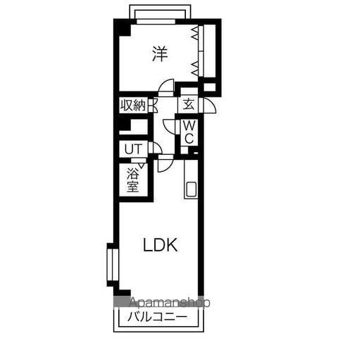 ワイズタワー徳川(1LDK/9階)の間取り写真