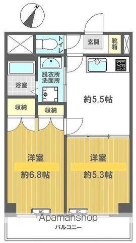 エマーレ新小岩(2K/4階)の間取り写真