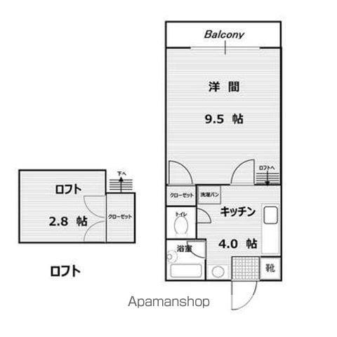 カーサ桜ヶ丘(1K/1階)の間取り写真