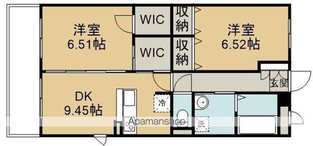 DEAR NEST関間(2DK/3階)の間取り写真