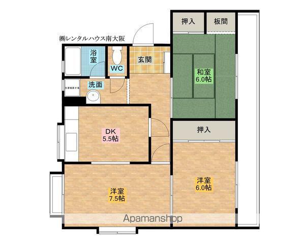 マンションケレス(3DK/4階)の間取り写真