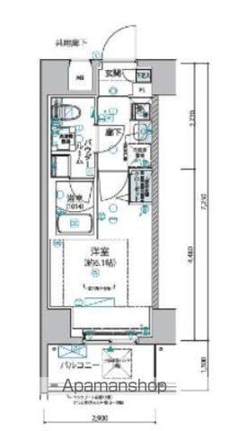 ヴァローレ松戸フィーロ(1K/2階)の間取り写真